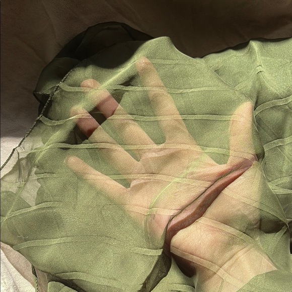 Olive Green Sheer Scarf🍸 - Picture 3 of 6